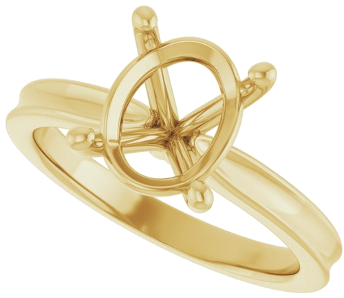 Sužadėtuvių Žiedas 14k yellow gold Oval 10mm x 8mm (5)