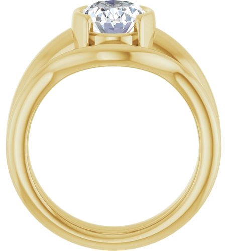 Sužadėtuvių Žiedas „Half-Bezel Solitaire“ 18k yellow gold Oval 9mm x 7mm (7)