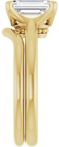 Sužadėtuvių Žiedas „Solitaire“ 585 Geltonojo Aukso Emerald 8mm x 6mm (9)