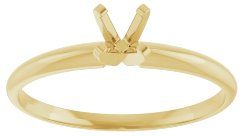 14K Yellow 4.1 mm Round Ultra-Lightweight Solitaire Engagement Ring Mounting (3)