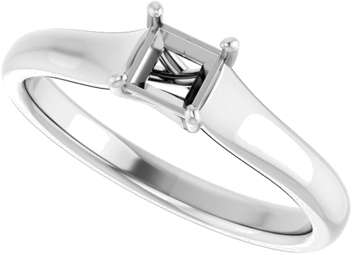 Sužadėtuvių Žiedas „Solitaire“ 585 Baltojo Aukso Square 4mm (5)