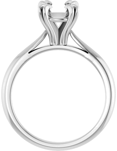 14K White 7.4 mm Round Engagement Ring Mounting (2)