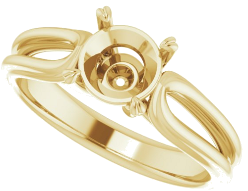 Sužadėtuvių Žiedas „Solitaire“ 14k yellow gold Round 6.5mm (5)