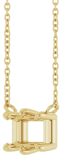 14K Yellow 7x5 mm Emerald 6-Prong Solitaire 18  Necklace Mounting (2)