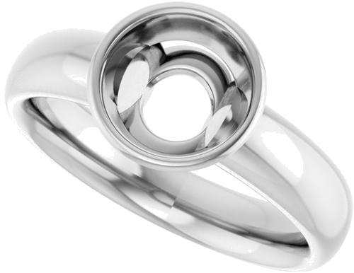 Sužadėtuvių Žiedas „Bezel-Set Solitaire“ 14k white gold Round 7.4mm (5)