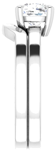 Sužadėtuvių Žiedas „Solitaire“ 585 Baltojo Aukso Cushion 6mm (9)