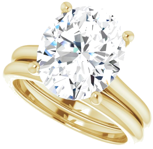 Sužadėtuvių Žiedas „Solitaire“ 585 Geltonojo Aukso Oval 12mm x 10mm (10)