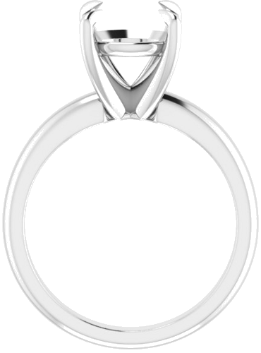 14K White 9.4 mm Round Solitaire Engagement Ring Mounting (2)