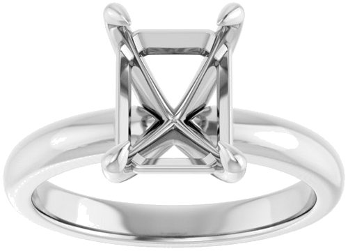 Sužadėtuvių Žiedas „Solitaire“ 585 Baltojo Aukso Emerald 9mm x 7mm (3)