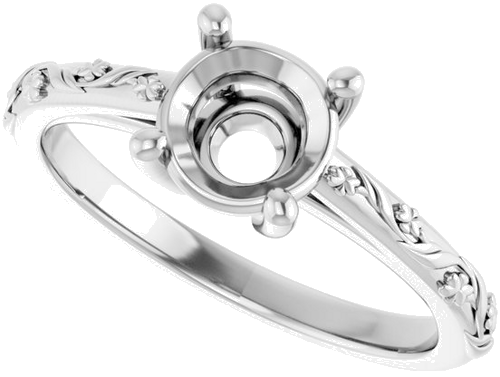 Sužadėtuvių Žiedas „Solitaire“ 585 Baltojo Aukso Round 6.5mm (5)