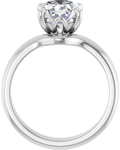 14K White 10x8 mm Oval Solitaire Engagement Ring Mounting (7)