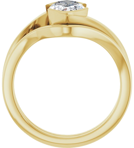 Sužadėtuvių Žiedas „Half-Bezel Solitaire“ 14k yellow gold Marquise 12mm x 6mm (7)