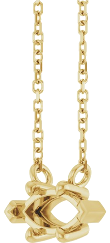 14K Yellow 8x4 mm Marquise 6-Prong V-End 18  Necklace Mounting (2)