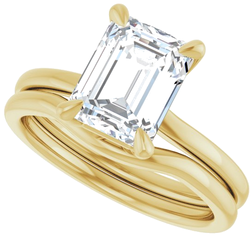 Sužadėtuvių Žiedas 14k yellow gold Emerald 8.5mm x 6.5mm (10)