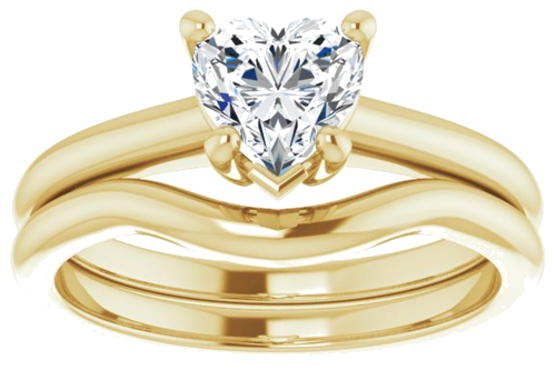 Sužadėtuvių Žiedas „V-End Prong“ 14k yellow gold Heart 6mm (8)