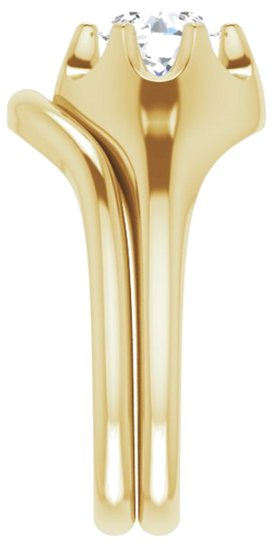 Sužadėtuvių Žiedas „Solitaire Belcher“ 14k yellow gold Round 6mm (9)