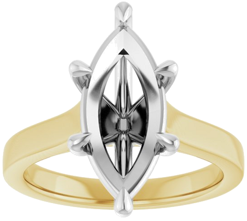 Sužadėtuvių Žiedas „Claw-Prong“ 14k yellow/white gold Marquise 15mm x 7mm (3)