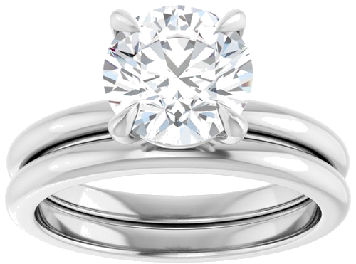 14K White 8 mm Round Solitaire Engagement Ring Mounting (8)