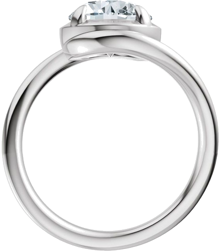 Sužadėtuvių Žiedas „Claw-Prong Solitaire Bypass“ 14k white gold Round 8.2mm (2)