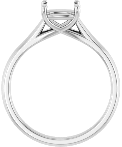 14K White 7 mm Cushion Solitaire Engagement Ring Mounting (2)