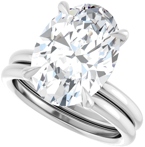 Sužadėtuvių Žiedas „Claw-Prong Solitaire“ 14k white gold Oval 14mm x 10mm (10)