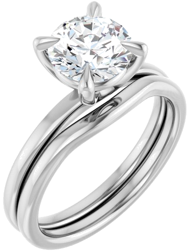 Sužadėtuvių Žiedas 14k white gold Round 7.4mm (6)