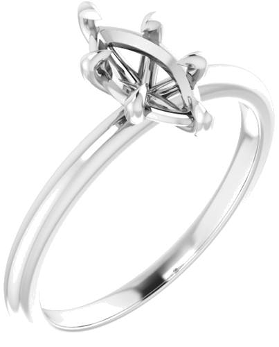 Sužadėtuvių Žiedas „Solitaire“ 585 Baltojo Aukso Marquise 9mm x 4.5mm (1)