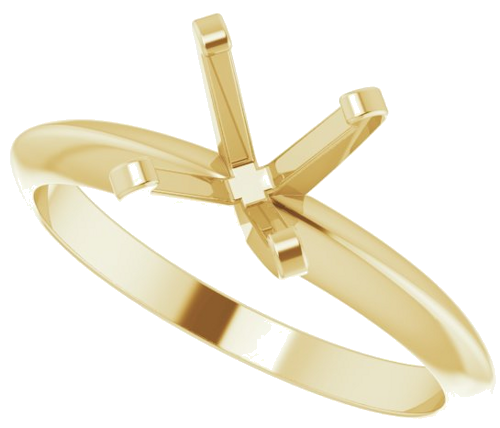 Sužadėtuvių Žiedas „Solitaire“ 585 Geltonojo Aukso Round 6.5mm (5)