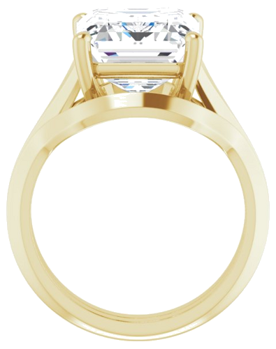 Sužadėtuvių Žiedas „Solitaire Split Shank“ 14k yellow gold Emerald 12mm x 10mm (7)