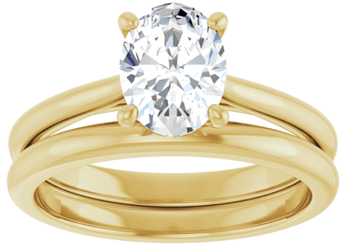 Sužadėtuvių Žiedas „Solitaire“ 417 Geltonojo Aukso Oval 8mm x 6mm (8)