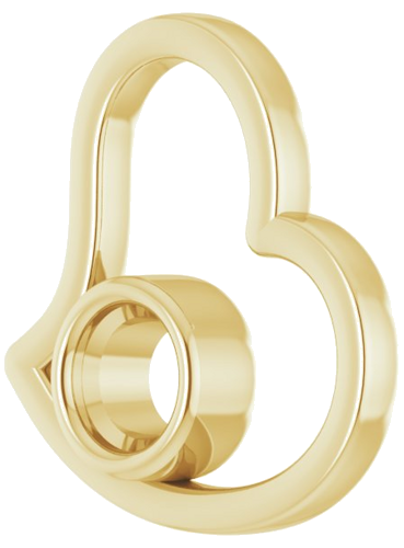 Pakabukas „Bezel-Set Heart“ 10k yellow gold Round 5.2mm (2)