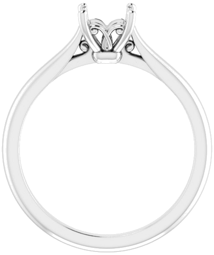 14K White 4.5 mm Square Solitaire Engagement Ring Mounting (2)