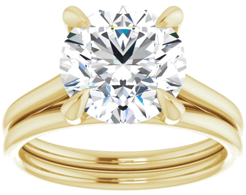 14K Yellow  9.4 mm Round Solitaire Engagement Ring Mounting (8)