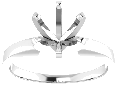 Platinum  7.3-7.7 mm Round 6-Prong Solitaire Engagement Ring Mounting (3)