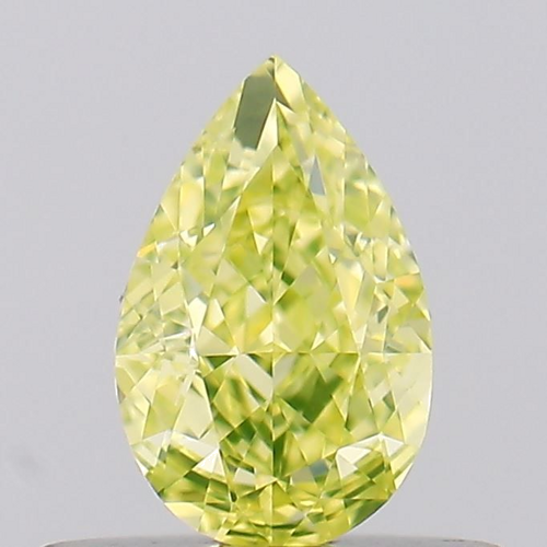 0.5 carat Fancy Intense Greenish Yellow-VS2 Natūralus Pear Deimantas (1)