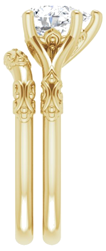 Sužadėtuvių Žiedas „Solitaire Sculptural“ 10k yellow gold Pear 8mm x 6mm (9)