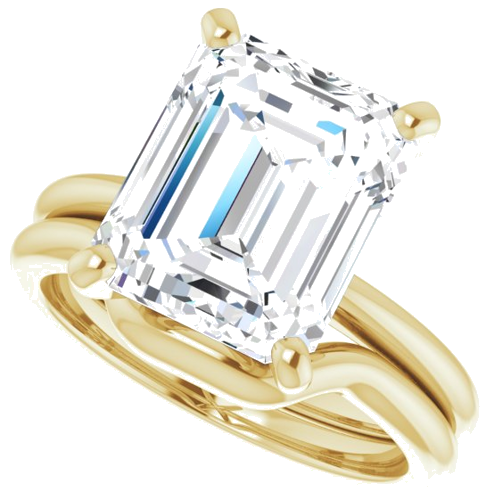 Sužadėtuvių Žiedas „Solitaire“ 585 Geltonojo Aukso Emerald 11mm x 9mm (10)