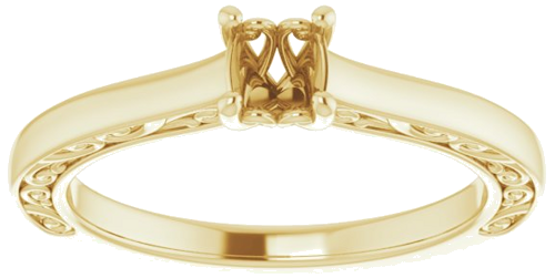 Sužadėtuvių Žiedas „Solitaire“ 14k yellow gold Round 4.4mm (3)