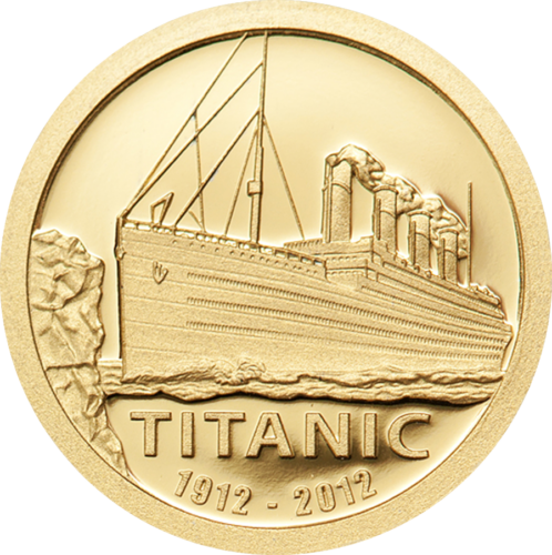 2012 Kuko salos Titanikas 1 dolerio auksinė moneta (1)