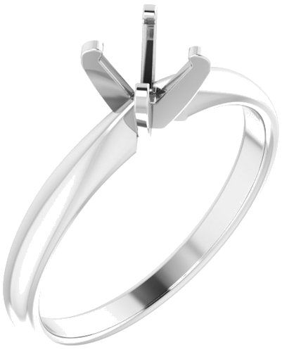 10K White 5.0-5.3 mm Round Solitaire Engagement Ring Mounting (1)