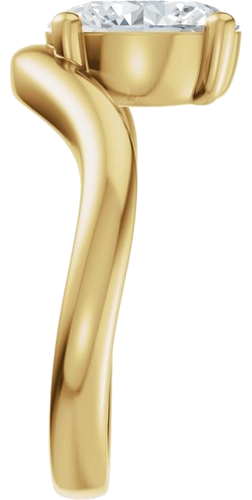 Sužadėtuvių Žiedas „Solitaire Asymmetric“ 14k yellow gold Oval 9mm x 7mm (4)