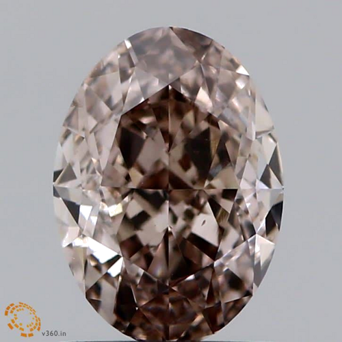 1.07 carat Fancy Orangey Brown-SI1 Natūralus Oval Deimantas (1)