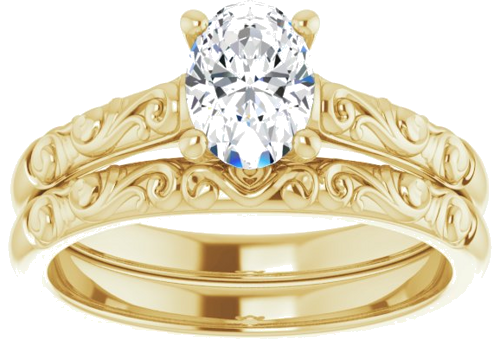 Sužadėtuvių Žiedas „Solitaire“ 14k yellow gold Oval 7mm x 5mm (8)