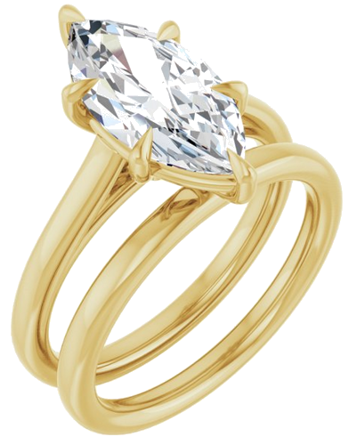 Sužadėtuvių Žiedas „Claw-Pong“ 10k yellow gold Marquise 14mm x 7mm (6)