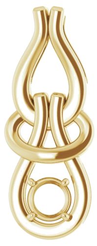 Pakabukas „Solitaire Freeform“ 14k yellow gold Round 4.4mm (1)