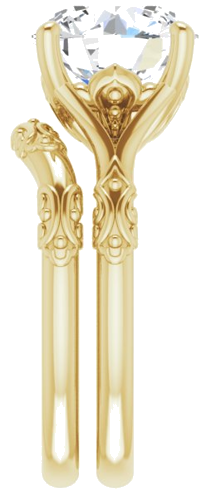 Sužadėtuvių Žiedas „Solitaire Sculptural“ 14k yellow gold Round 10mm (9)