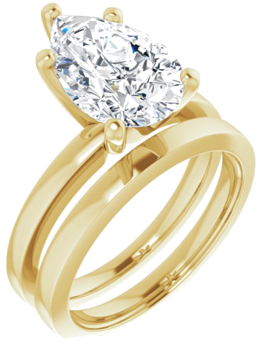 14K Yellow 12x8 mm Pear Solitaire Engagement Ring Mounting (6)
