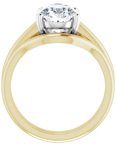 Sužadėtuvių Žiedas „Solitaire“ 14k yellow/white gold Pear 12mm x 8mm (7)