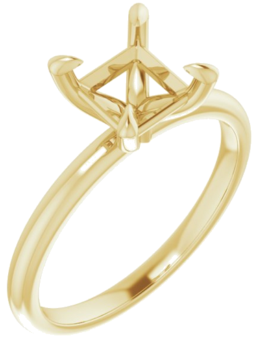 14K Yellow  6x6 mm Square Solitaire Engagement Ring Mounting (1)