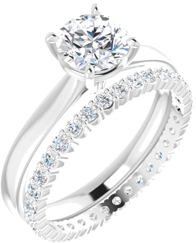 Sužadėtuvių Žiedas „Solitaire“ 14k white gold Round 6.5mm (6)